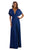 Poly USA - 7022 Long Convertible Twist and Tie Jersey Dress Special Occasion Dress XS / Navy