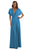 Poly USA - 7022 Long Convertible Twist and Tie Jersey Dress Special Occasion Dress XS / Teal