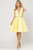 Poly USA - 7894 Sleeveless Deep V-Neck Mikado A-Line Cocktail Dress Bridesmaid Dresses S / Yellow