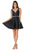 Poly USA - 7894 Sleeveless Deep V-Neck Mikado A-Line Cocktail Dress Special Occasion Dress XS / Black