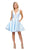 Poly USA - 7894 Sleeveless Deep V-Neck Mikado A-Line Cocktail Dress Special Occasion Dress XS / L.Blue