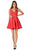 Poly USA - 7894 Sleeveless Deep V-Neck Mikado A-Line Cocktail Dress Special Occasion Dress XS / Red