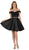 Poly USA - 7948 Off-Shoulder Embellished A-Line Cocktail Dress Special Occasion Dress XS / Black