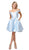 Poly USA - 7948 Off-Shoulder Embellished A-Line Cocktail Dress Special Occasion Dress XS / L.Blue