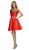 Poly USA - 7948 Off-Shoulder Embellished A-Line Cocktail Dress Special Occasion Dress XS / Red