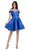 Poly USA - 7948 Off-Shoulder Embellished A-Line Cocktail Dress Special Occasion Dress XS / Royal