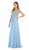 Poly USA - 8012 Embellished Lace Deep V-Neck Chiffon A-Line Dress Special Occasion Dress XS / Ice Blue