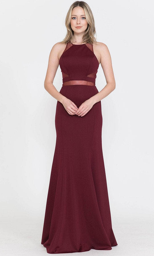 Poly USA 8054 - Sheer Cutouts Mermaid Dress