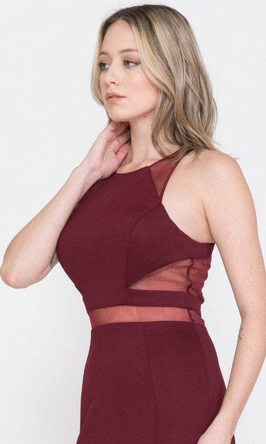 Poly USA 8054 - Sheer Cutouts Mermaid Dress
