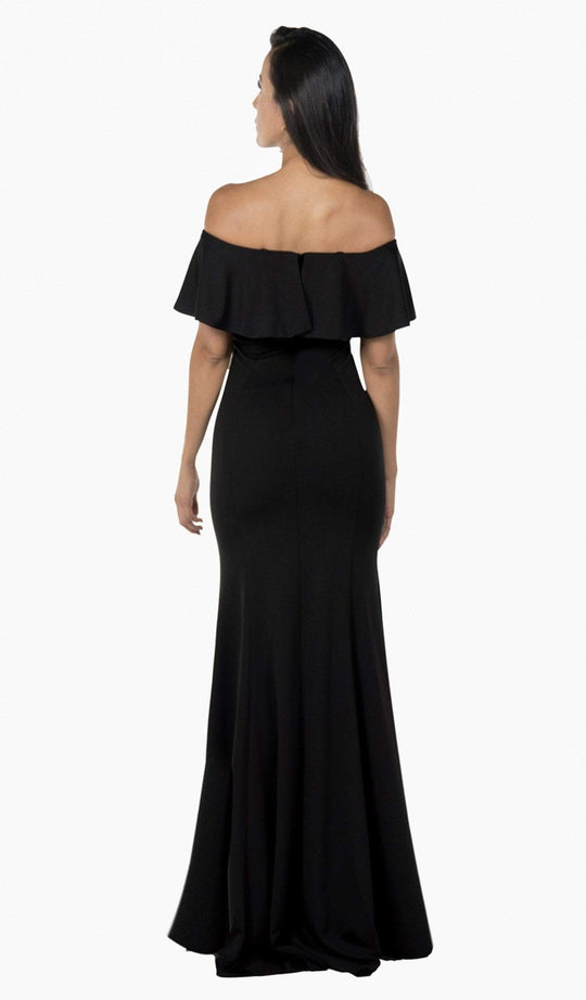 Poly USA - 8146 Flounce Off Shoulder Mermaid Jersey Dress