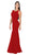 Poly USA - 8148 Sleeveless Illusion Scoop Jersey Trumpet Dress Special Occasion Dress XS / Red