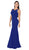 Poly USA - 8148 Sleeveless Illusion Scoop Jersey Trumpet Dress Special Occasion Dress XS / Royal