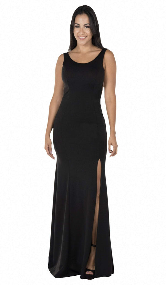 Poly USA - 8168 Illusion Cutout Scoop Jersey Gown