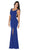 Poly USA - 8168 Illusion Cutout Scoop Jersey Gown Special Occasion Dress XS / Royal