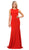 Poly USA - 8232 Sexy Cutout Back Mermaid Jersey Evening Gown Special Occasion Dress XS / Red