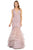 Poly USA - 8320 Embroidered Deep V-neck Tulle Mermaid Dress Prom Dresses XS / Mauve