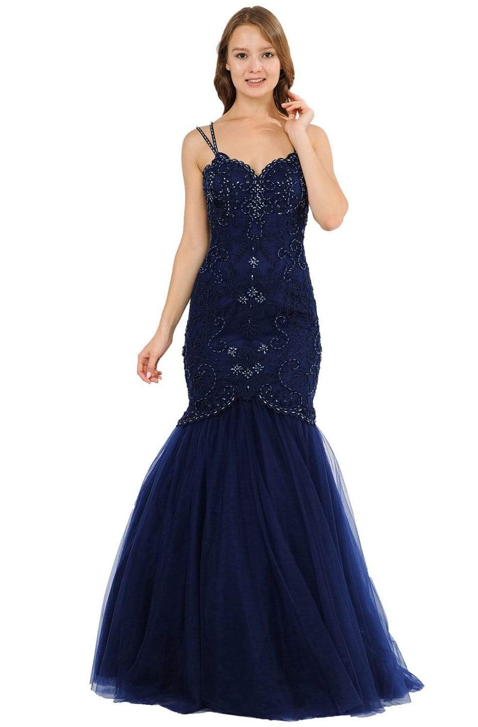 Poly USA - 8352 Embellished Sweetheart Trumpet Gown – Couture Candy