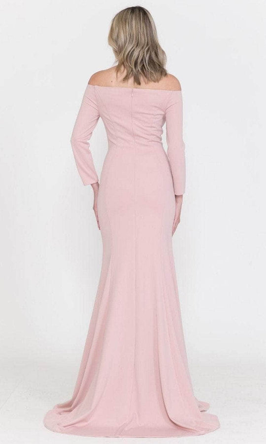 Poly USA 8378 - Off-The-Shoulder Long Sleeve Fitted Gown