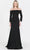 Poly USA 8378 - Off-The-Shoulder Long Sleeve Fitted Gown Mother of the Bride Dresess XS / Black