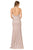 Poly USA - 8384 Deep V Neck Halter Bodice Glitter Knit Dress Pageant Dresses