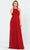 Poly USA 8396W - High Halter Neckline Long Gown Bridesmaid Dresses XS / Dark Red