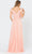 Poly USA 8398W - Sleeveless Low Cut V-neck Evening Gown Bridesmaid Dresses XS / Blush