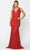 Poly USA 8424 - Glitter Mesh Sheath Prom Dress Prom Dresses XS / Red
