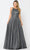 Poly USA 8436 - Sleeveless A-Line Glitter Dress Special Occasion Dress XS / Silver/Blk