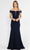 Poly USA 8462 - Off-Shoulder Notched V-Neck Formal Dress Prom Dresses