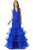 Poly USA - 8466 Embroidered Plunging Halter Trumpet Dress Prom Dresses XS / Royal