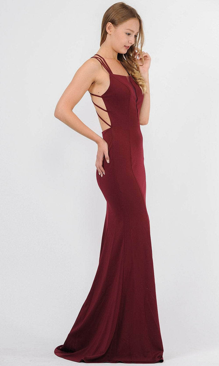 Poly USA 8468 - Strappy Back Sleeveless Formal Dress Prom Dresses XS / Burgundy