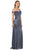 Poly USA - 8482 Off-Shoulder Fitted Trumpet Gown Evening Dresses XS / Royal