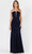 Poly USA 8488 - Strapless V-Neck Formal Dress Prom Dresses In Blue