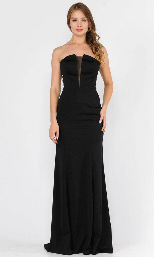 Poly USA 8488 - Strapless V-Neck Formal Dress