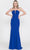 Poly USA 8488 - Strapless V-Neck Formal Dress Prom Dresses XS / Royal