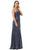 Poly USA - 8490 Glitter Strapless Trumpet Gown Evening Dresses XS / Royal