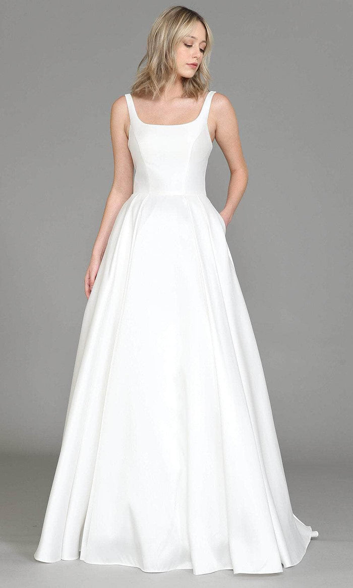 Poly USA 8528 - Square Neckline A-Line Bridal Gown Bridal Dresses S / Off-White
