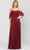 Poly USA 8552 - Flutter Sleeves Flowy Formal Dress Bridesmaid Dresses XS / Burgundy