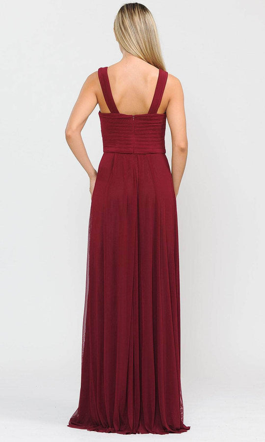 Poly USA 8554W - Crisscross Halter Neck Formal Dress
