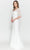 Poly USA 8560 - Quarter Length Sleeved Sheath Evening Gown Special Occasion Dress