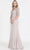 Poly USA 8560 - Quarter Length Sleeved Sheath Evening Gown Special Occasion Dress