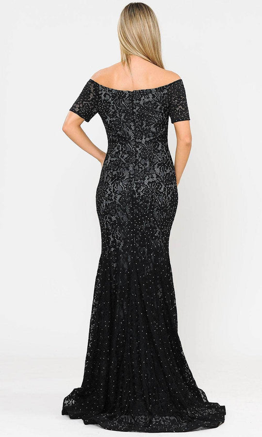 Poly USA 8596 - Off-shoulder Sweetheart Neckline Long Gown