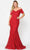 Poly USA 8596 - Off-shoulder Sweetheart Neckline Long Gown Mother of the Bride Dresess XS / Red
