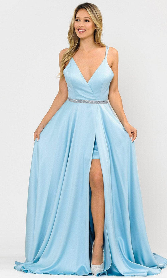 Poly USA 8604 - Sleeveless Plunging V-Neck Prom Dress