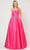 Poly USA 8684 - Lace-Up Back Styled Mikado A-Line Dress Special Occasion Dress XS / Fuchsia