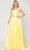 Poly USA 8684 - Lace-Up Back Styled Mikado A-Line Dress Special Occasion Dress XS / Yellow
