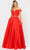 Poly USA 8686 - Off-Shoulder Sweetheart A-line Gown In Red