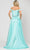 Poly USA 8686 - Off-Shoulder Sweetheart A-line Gown In Green
