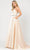 Poly USA 8688 - V-Neck Lace-Up Back Evening Gown Prom Dresses