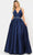 Poly USA 8690 - V-Neck Surplice Bodice Mikado Evening Gown Bridesmaid Dresses XS / Navy